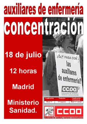 El Consejo Interterritorial sigue convocado el 18 de julio y la concentración en Madrid de TSS y TCAE, también.